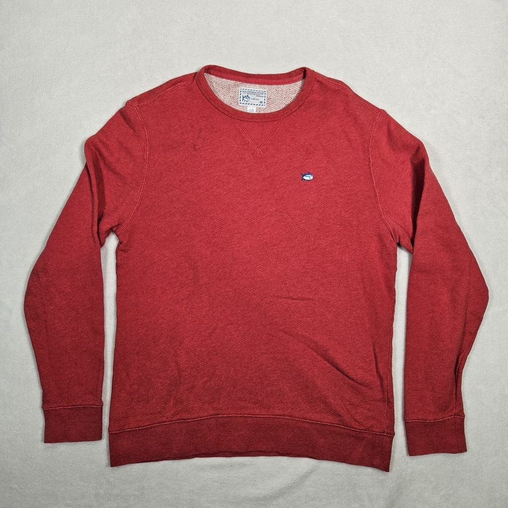 Southern Tide Mens‎ Size Medium Fish Logo Upper Deck Crewneck Sweatshirt Red